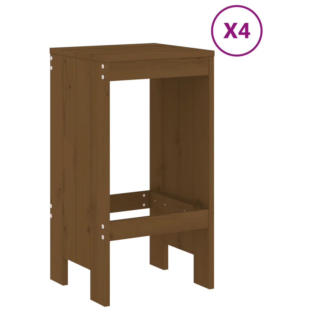 Set Bar da Giardino 5 pz | Set Salotto da Giardino ambra in Legno Massello di Pino