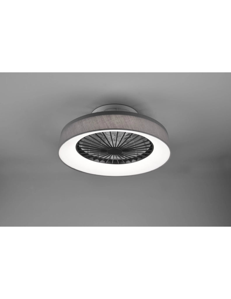 Ventilatore Moderno Luce Led 30w Dimmerabile Farsund Grigio Trio Lighting