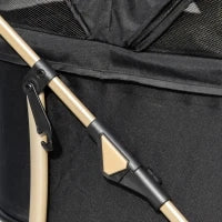 Passeggino per Cani Pieghevole con Trasportino Rimovibile e Tettuccio, 82x49.5x98cm, Nero