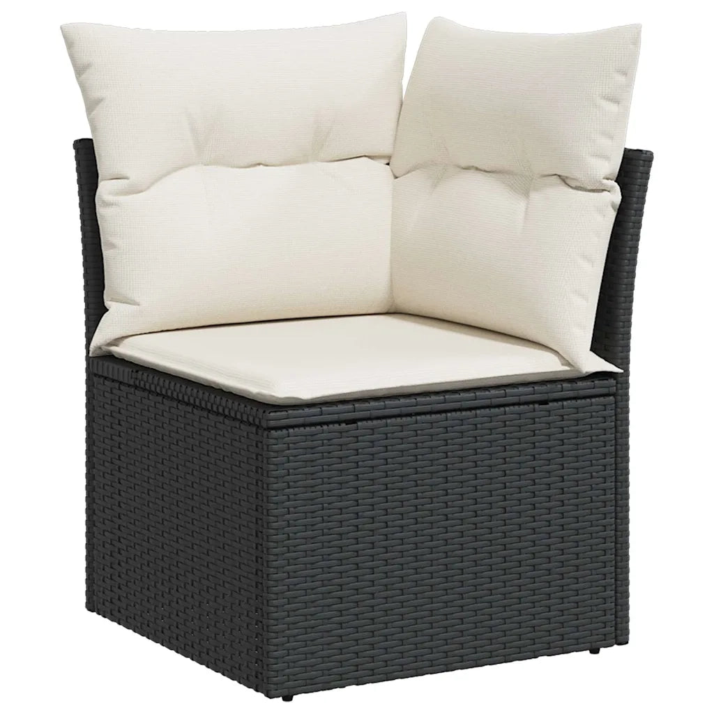 Set Divani da Giardino con Cuscini 7pz Nero Polyrattan 3325843
