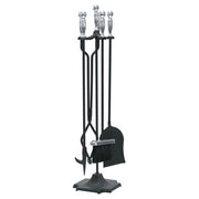 C SET ATTREZZI CAMINO C/STAND 5 PZ ARGENTO- C LINE AIR- 1,0 pz