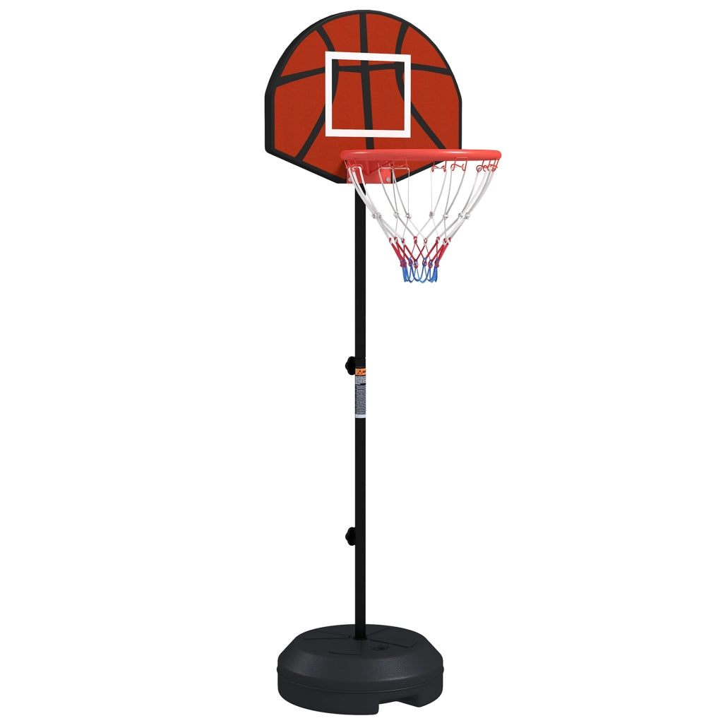 Canestro da basket regolabile in altezza (129-179 cm) con supporto, completo di bersaglio magnetico per freccette, per uso interno ed esterno.