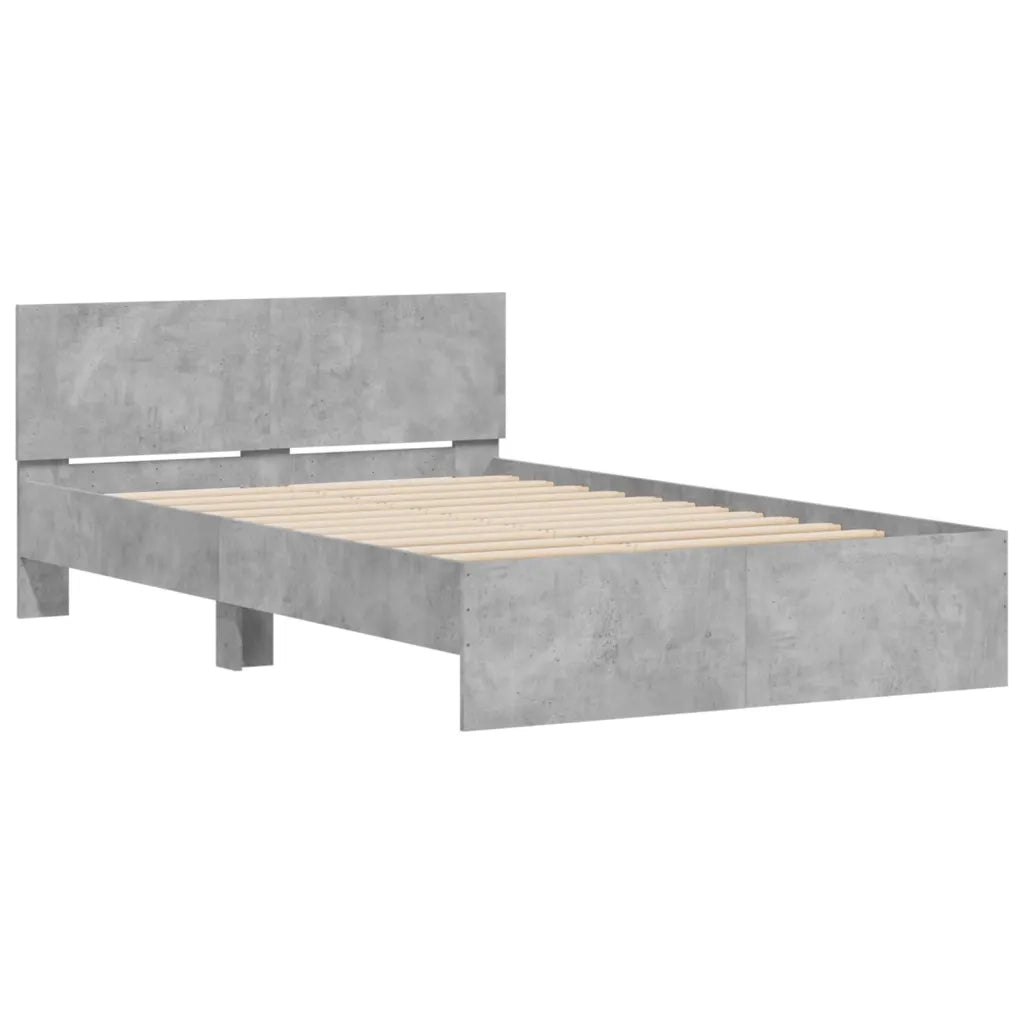 Giroletto con Testiera Grigio Cemento 120x190 cm 3207514