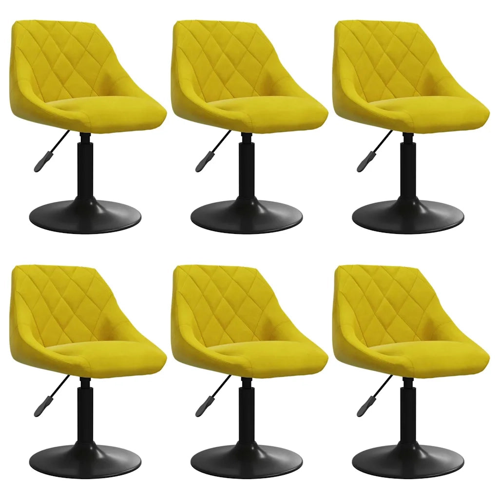 Sedie da Pranzo Girevoli 6 pz Giallo Senape in Velluto