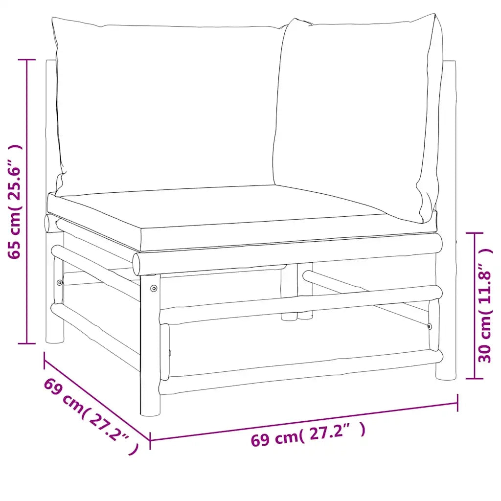 Salotto da Giardino-Set Salotto da Giardino 2pz con Cuscini Grigio Chiaro Bamb¨´ 144839