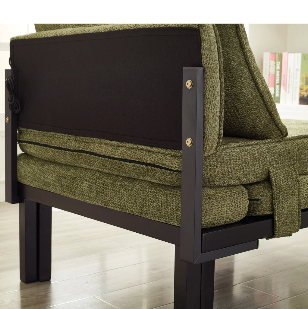 Divano letto 1 posto in velluto verde con USB Type-C， salvaspazio 176x82，5 cm