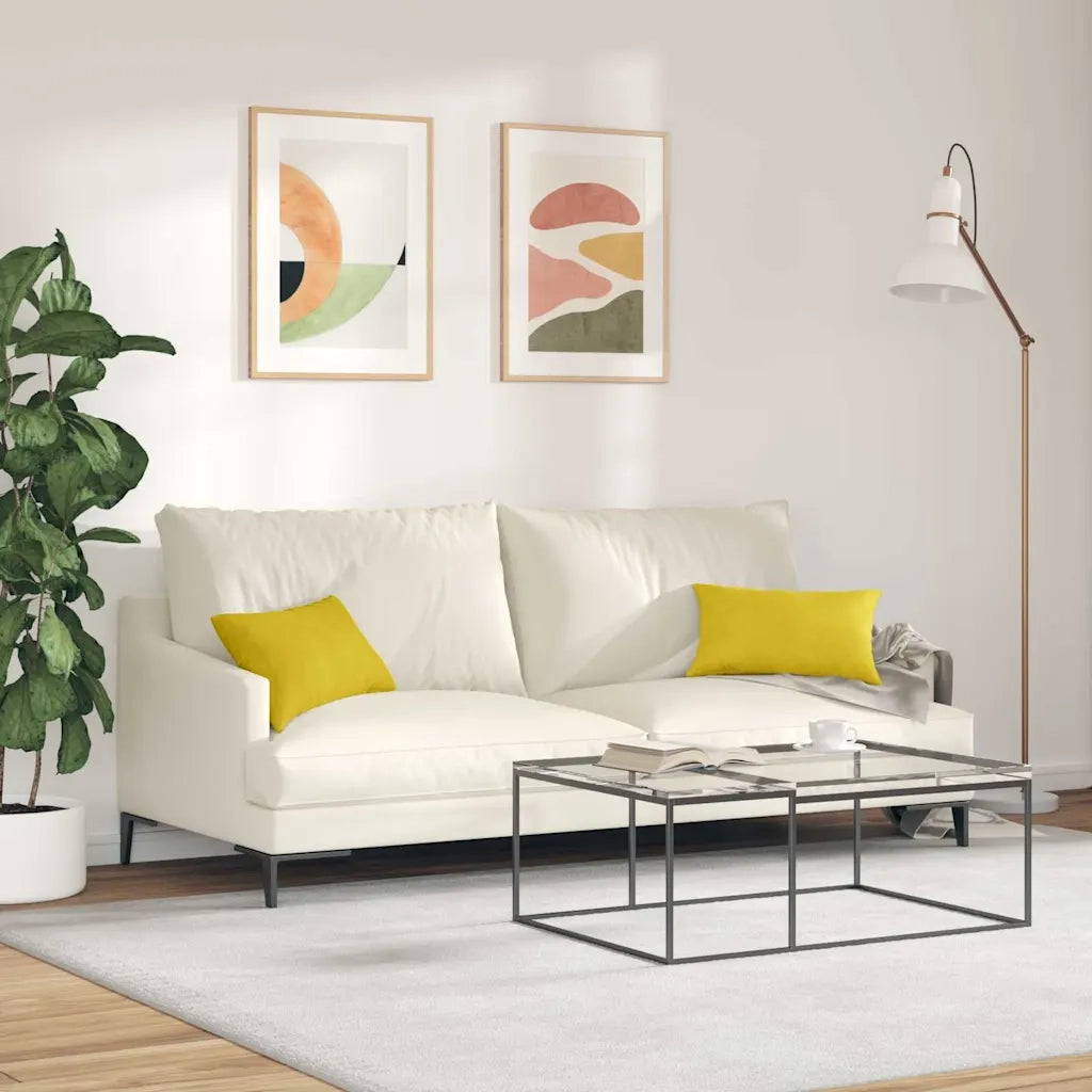 Cuscini da Divano 2 pcs Giallo 50 x 30 cm Tessuto in Cords