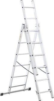 Scala a piattaforme in alluminio 3x6 gradini - leggera - scala pieghevole per uso domestico - capacità 150 kg - 46x165x13cm Scala a piattaforme