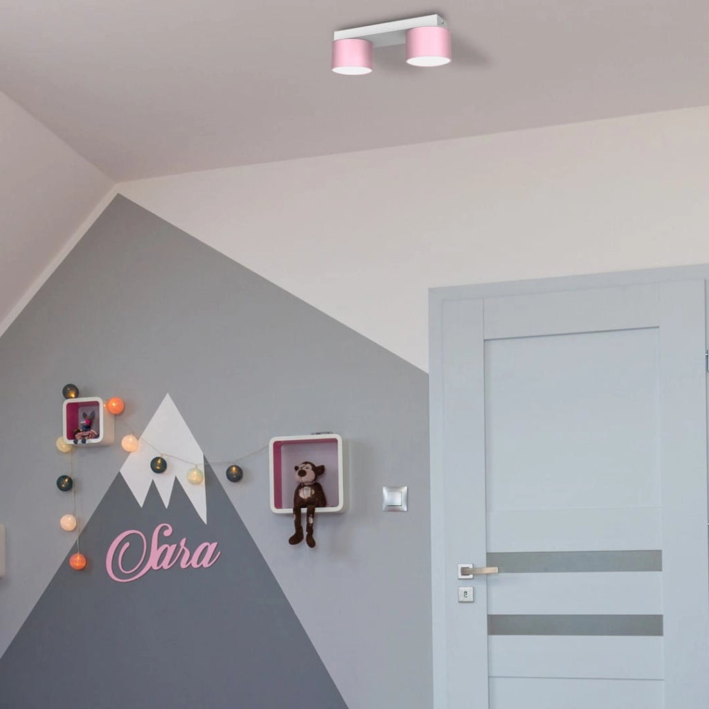 Plafoniera Milagro Dixie 2 luci GX53 rosa 20W metallo