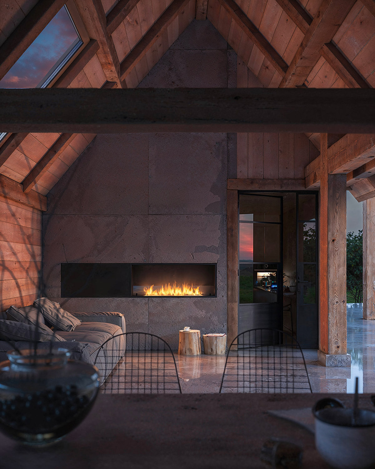 Camino a Bioetanolo da Incasso 124,4x59,4x30 cm Inside 1200 Slim Nero con Vetro