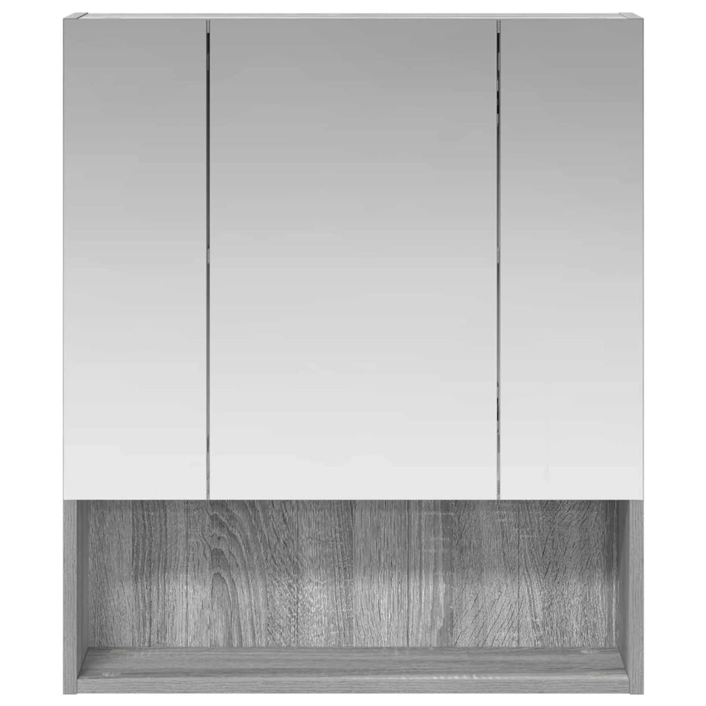 Mobiletto per specchio da bagno Grigio Sonoma 60 x 14.5 x 70 cm