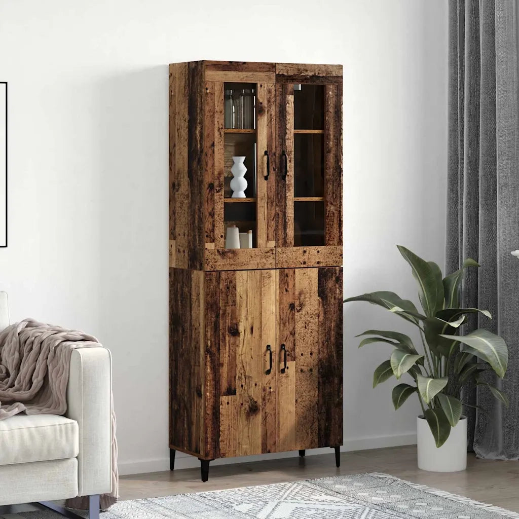 Credenza 2 pz-Set di 2 Buffet-Armadio da cucina Legno vecchio Legno multistrato 256374