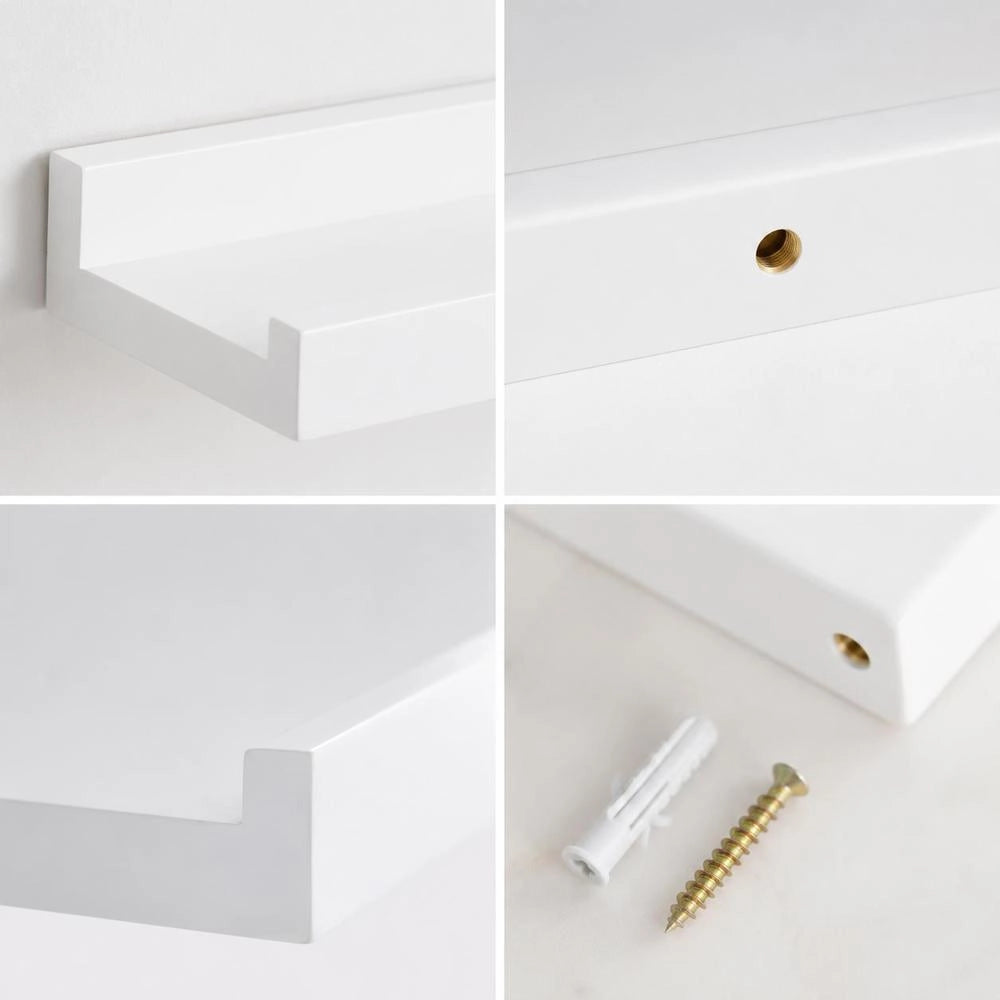 Wall Shelves, 2 Pieces, High-gloss White, 40x9x3 Cm