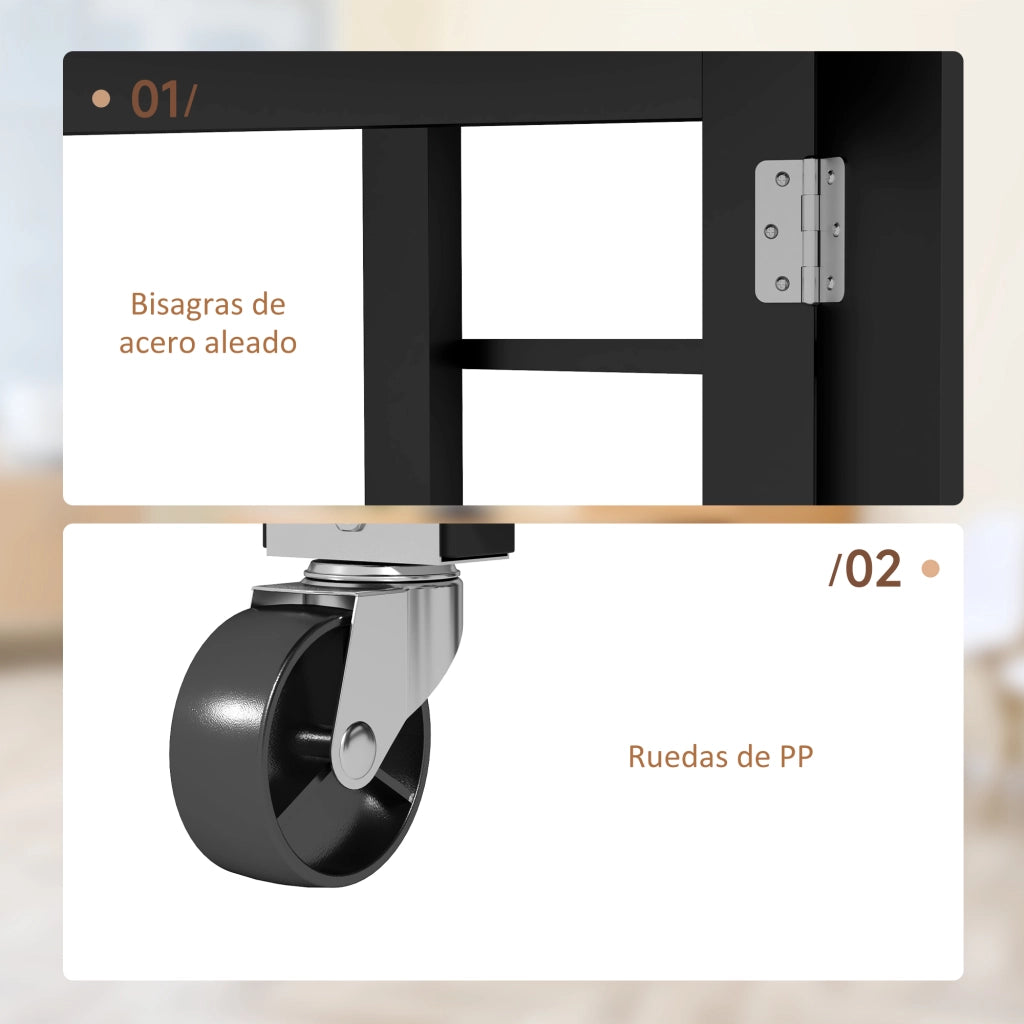 Tavolo da cucina pieghevole ¨C zephmum ¨C nero 120x60x75 cm