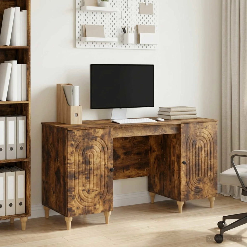Scrivania Rovere Fumo 142,5 x 50 x 75 cm Legno ingegnerizzato 3414581