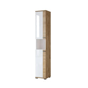 Colonna da bagno collezione BALEA - 2 porte e 1 nicchia, colore bianco e rovere