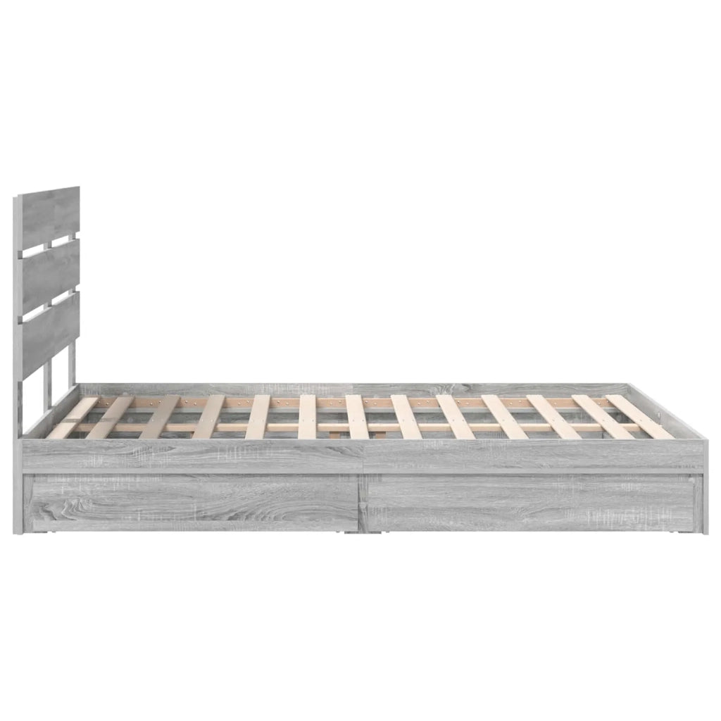 Letto con Contenitore con testiera Grigio Sonoma 140 x 200 cm 3411897