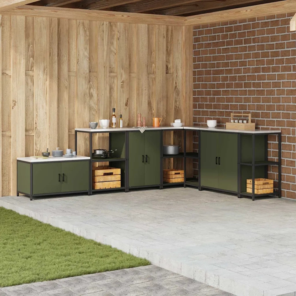 Stoccaggio in cucina Verde oliva 60 x 50 x 92 cm Acciaio 874992