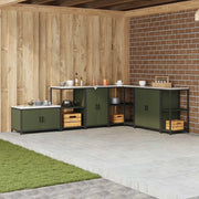 Stoccaggio in cucina Verde oliva 60 x 50 x 92 cm Acciaio 874992