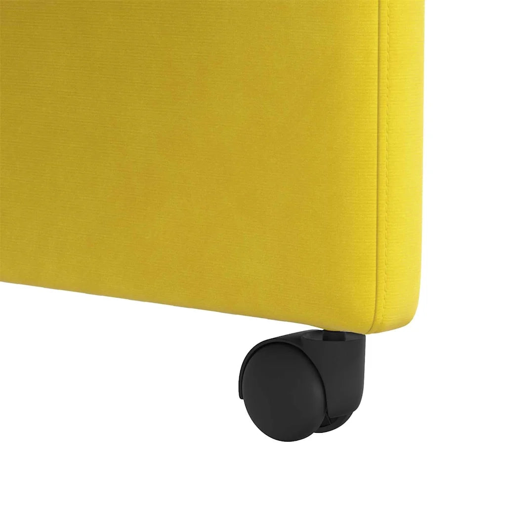 Sedie da Pranzo con Ruote 2 pcs Giallo 58 x 65 x 98 cm Velluto 42017881