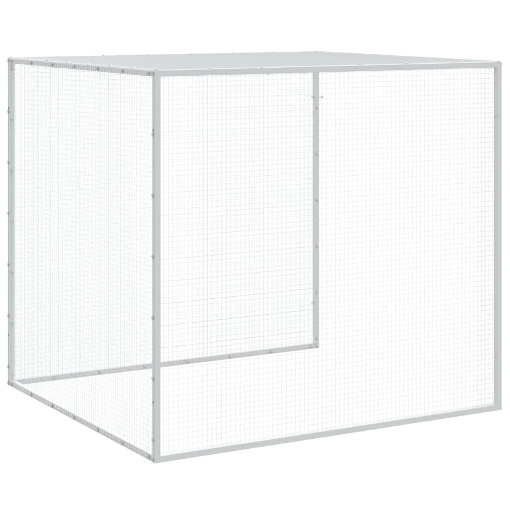 Recinto per pollaio con tetto 203 x 98 x 90 cm in acciaio zincato antracite 02_0043971