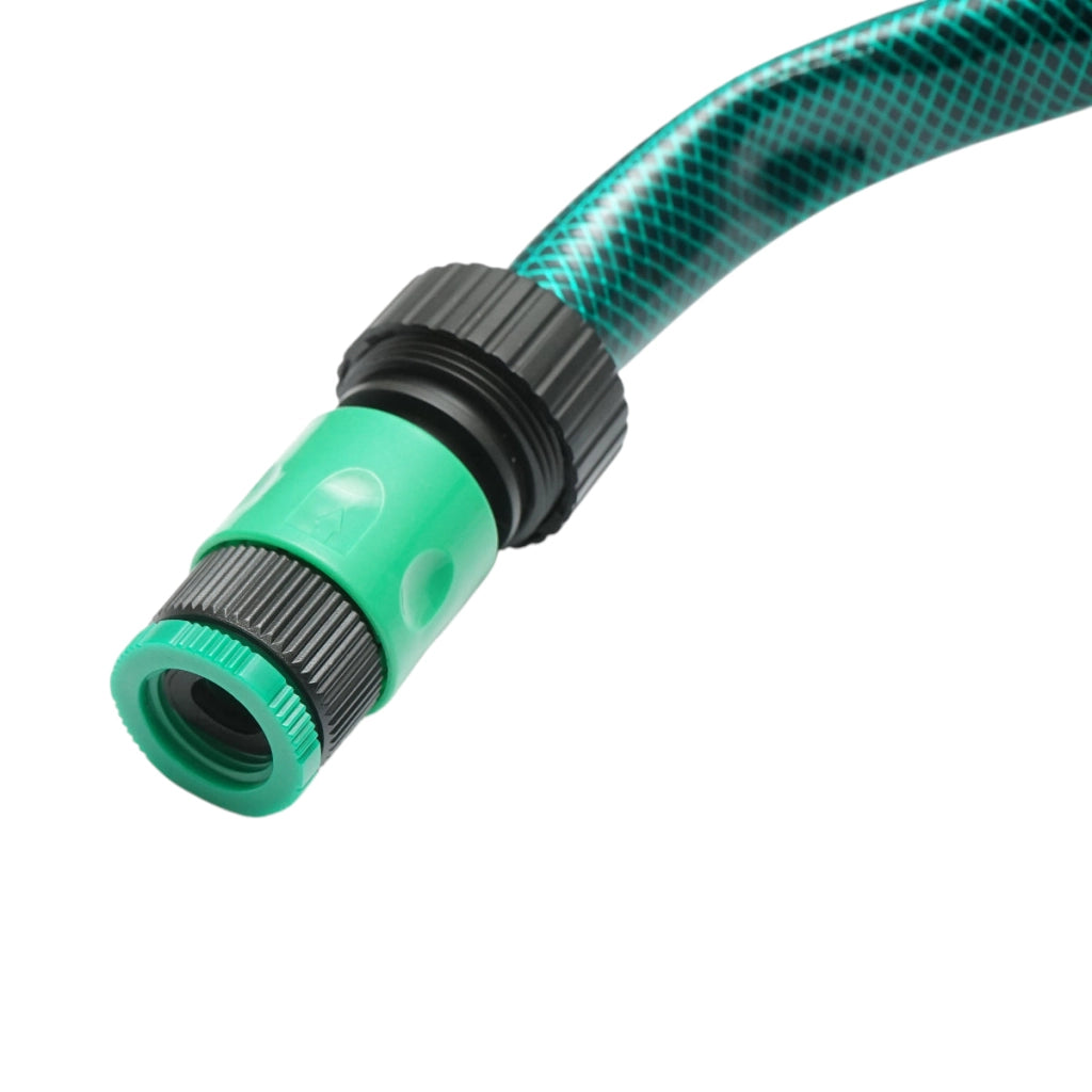 Set tubo da giardino in PVC intrecciato 3/4 pollice – 20 m, con ugello spruzzatore regolabile, connettori e adattatore rubinetto 3/4 pollice – Breckner Germany