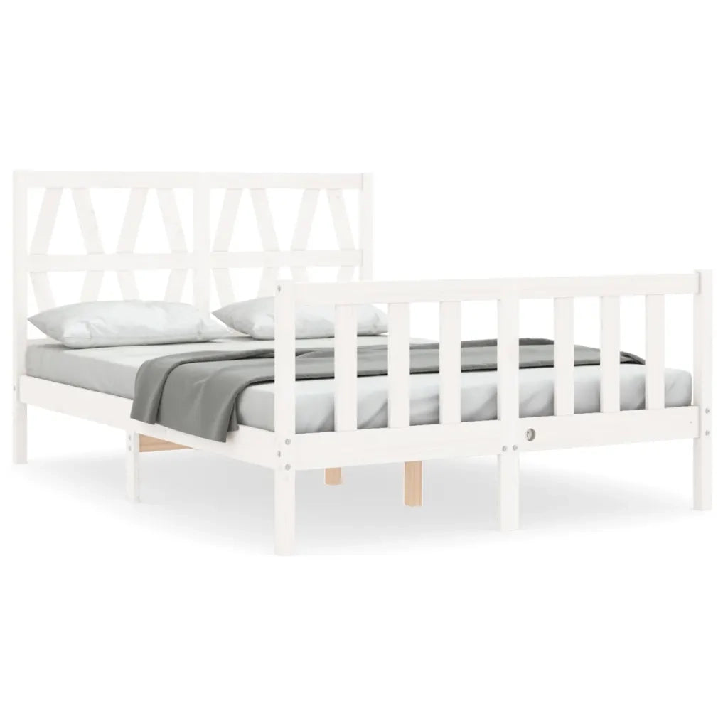 Giroletto senza Materasso-Struttura Letto Bianco 120x200 cm Legno Massello Pino 497301