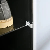 Mobile per Scarpe Componibile da 12 Scomparti con Porte e Mensole, 125L x 32l x 125H cm, Nero