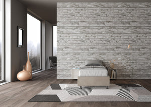 Letto Singolo Sommier 80x190 cm con Rete e Contenitore Azelia Sabbia