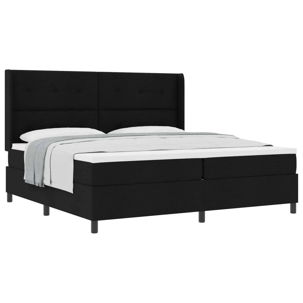 Letto a molle con materasso Nero 200 x 200 cm Tessuto 3341667