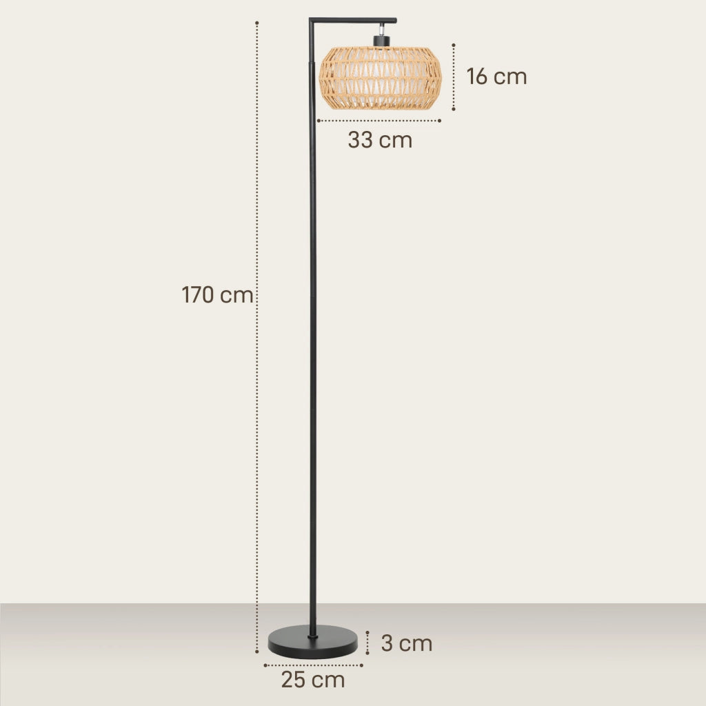 Lampada da Terra a Doppia Campana con Telecomando ¨C zephmum ¨C 3 Luci, Regolabile, Boema