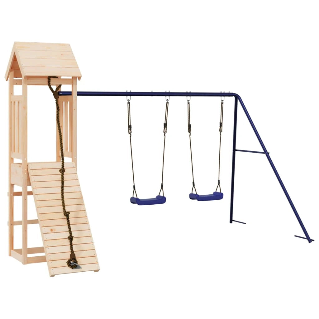 Altalene per parco giochi all'aperto scivolo altalene robuste giochi da giardino 308 x 196 x 207 cm legno di pino massiccio 02_0004903