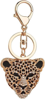 Accessori per tas con testa di leopardo in oro giallo per donne.