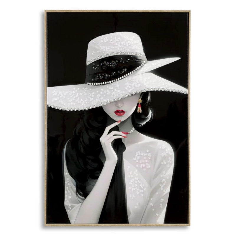 Dipinto Su Tela Laccato Marty Con Cornice -a- cm 62x4x92
