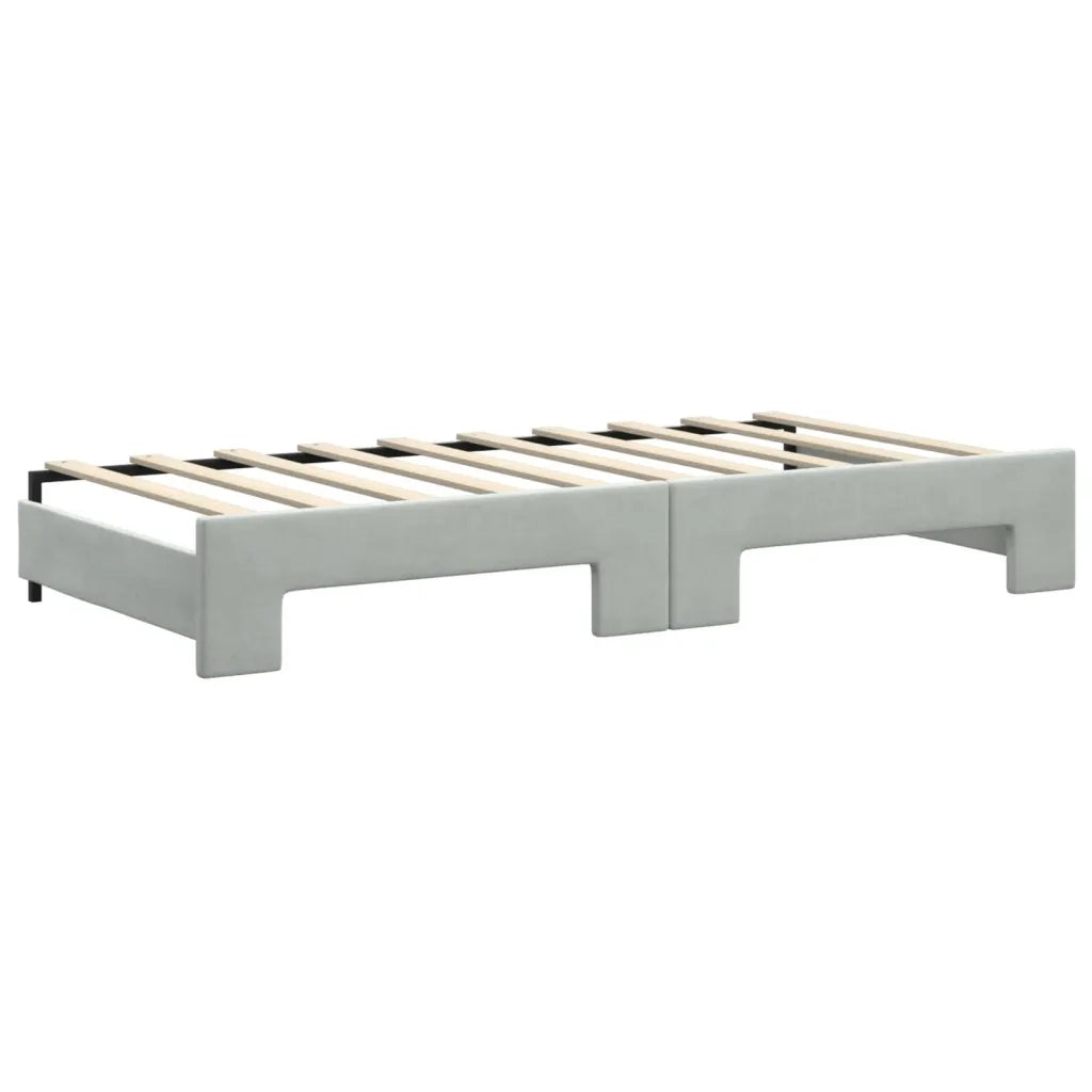 Divano Letto con Letto Estraibile-Sofa Letto-Daybed Grigio Chiaro 90x190 Velluto 756947