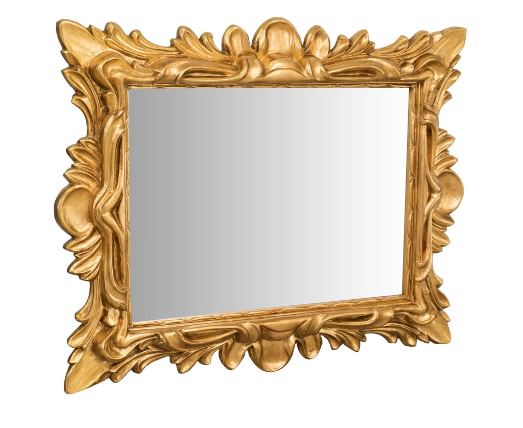 Biscottini SPECCHIERA DA PARETE IN LEGNO FINITURA FOGLIA ORO ANTICATO MADE IN ITALY