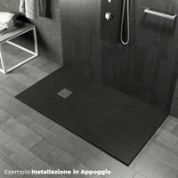 Piatto Doccia in Pietra 100x120 cm Pedrinelli Ardesia Stone Side Antracite