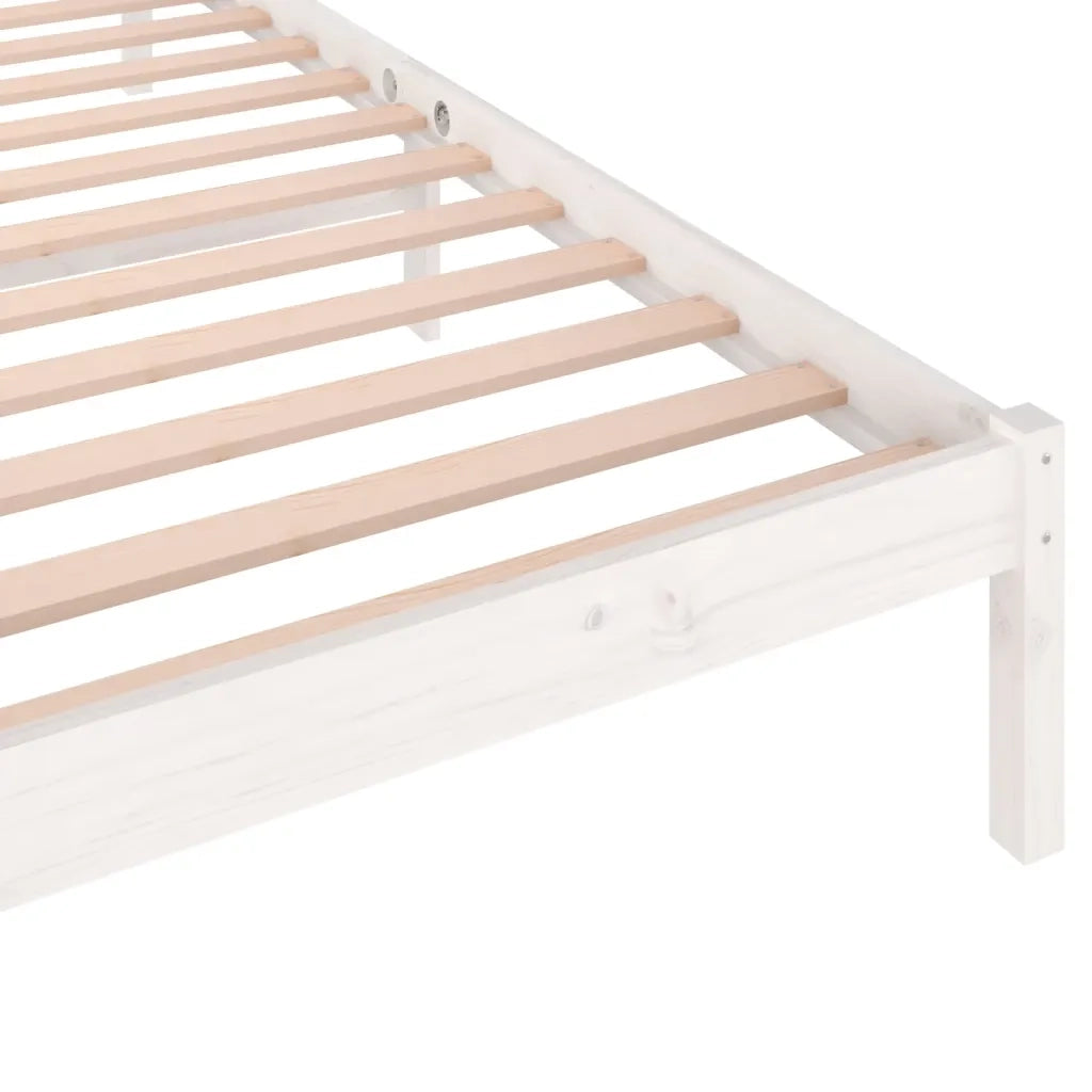 Giroletto-Struttura Letto in Legno Massello di Pino 90x200 cm Bianco