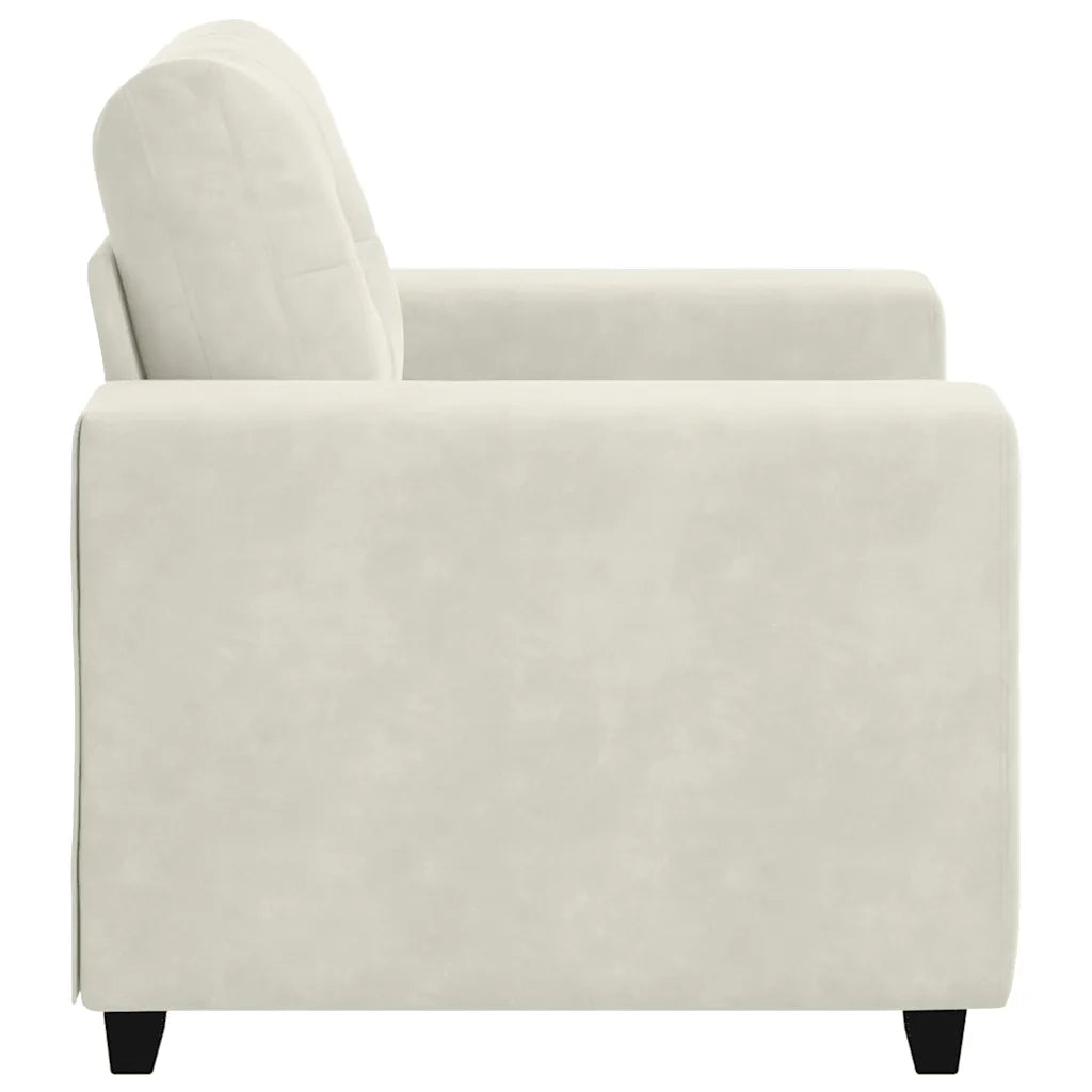 vidaXL Divano Sedia Crema 60 cm Velluto
