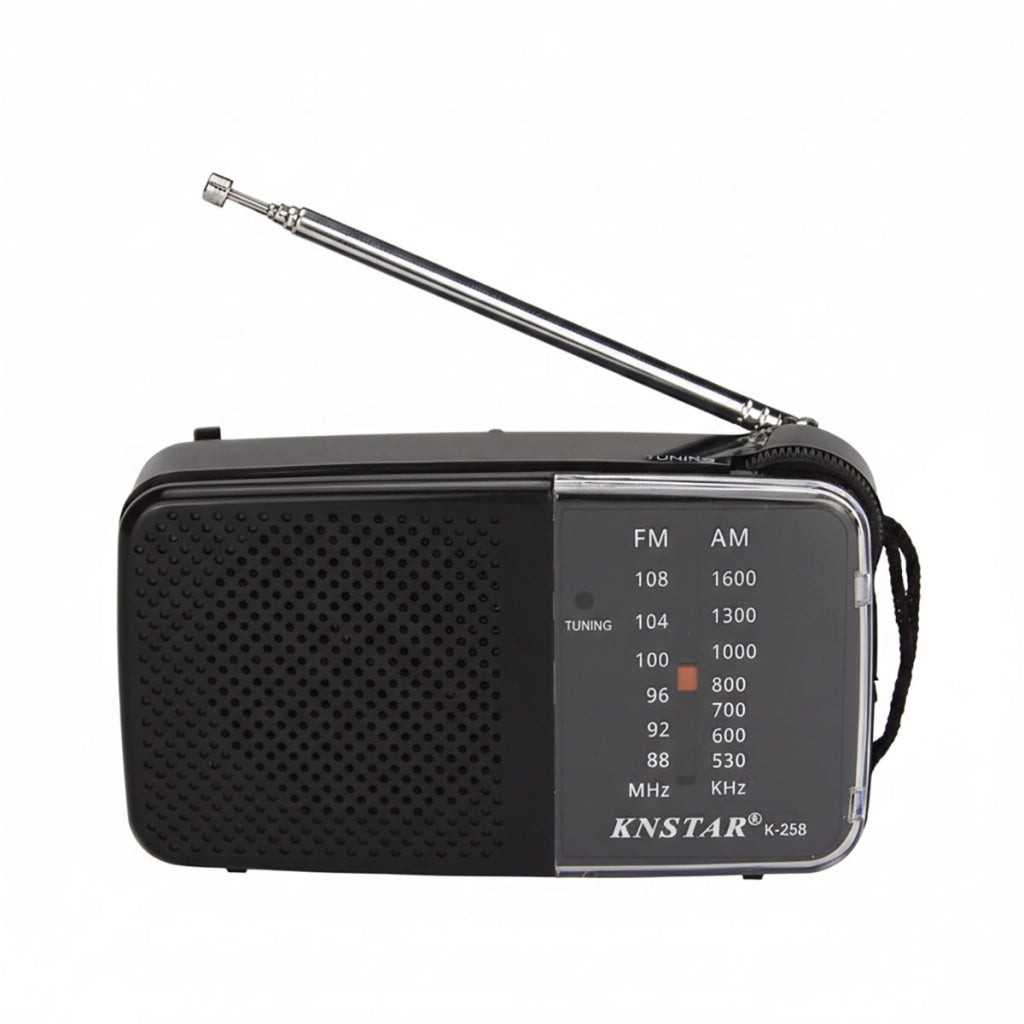 RADIO PORTATILE FM AM DUE BANDE ANTENNA TELESCOPICA 35 CM AUX 3.5 MM AS-07098