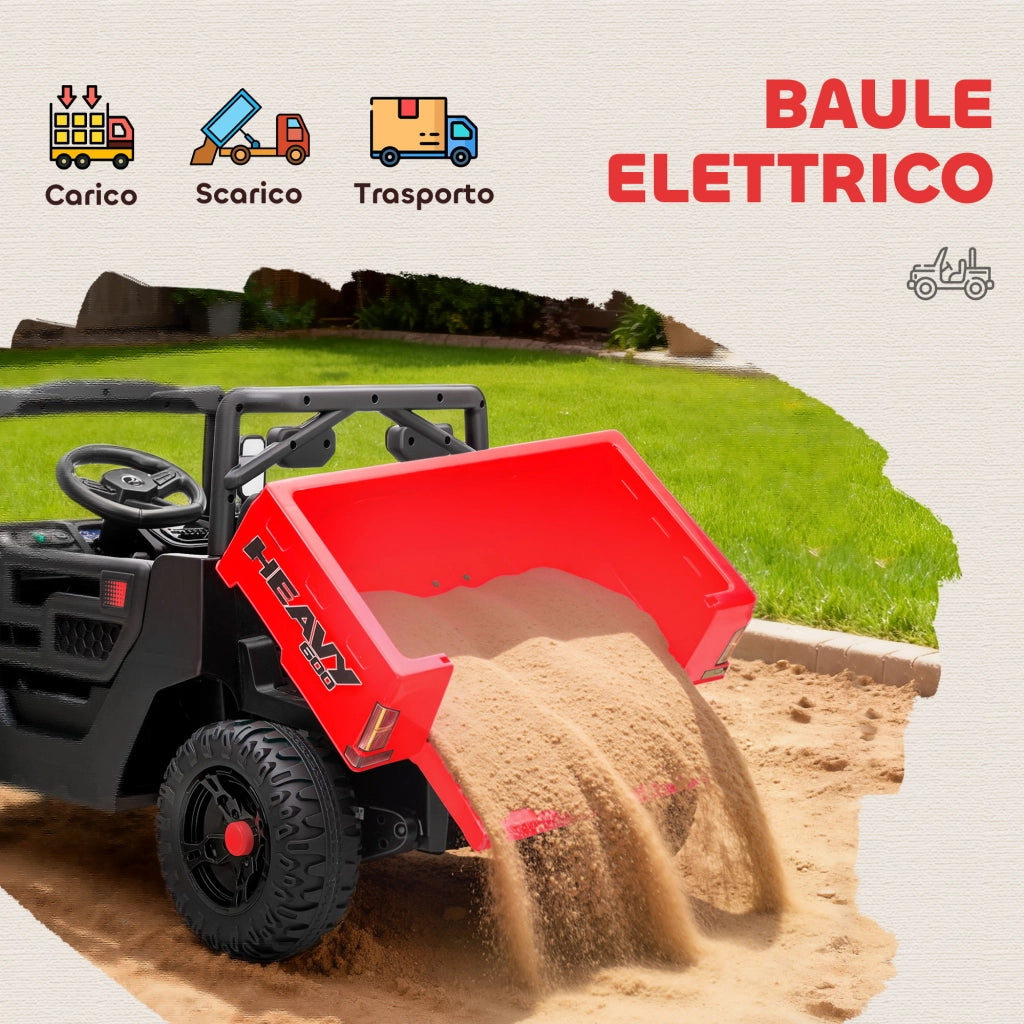 Macchina Elettrica Bambini 12V con Telecomando Sospensioni Bagagliaio e Musica Età 3-8 Anni Rosso
