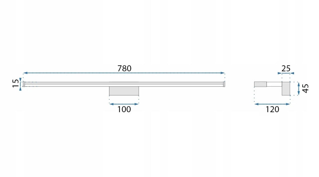 Lampada Da Parete Da Bagno Led Sopra Specchio 15w 68,5cm APP370-1W Cromo