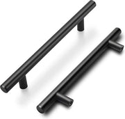 Maniglie per mobili, nero, 128 mm, tubo in acciaio inossidabile, per armadi, cassetti, mobili cucina e bagno, diametro: 12 mm, 10 pezzi