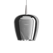 Zafferano Lampada a sospensione Bilia 230V LED 8W 2700K Vetro borosilicato soffiato a bocca Colore Bianco e Argento, Dimensione 18x324 cm
