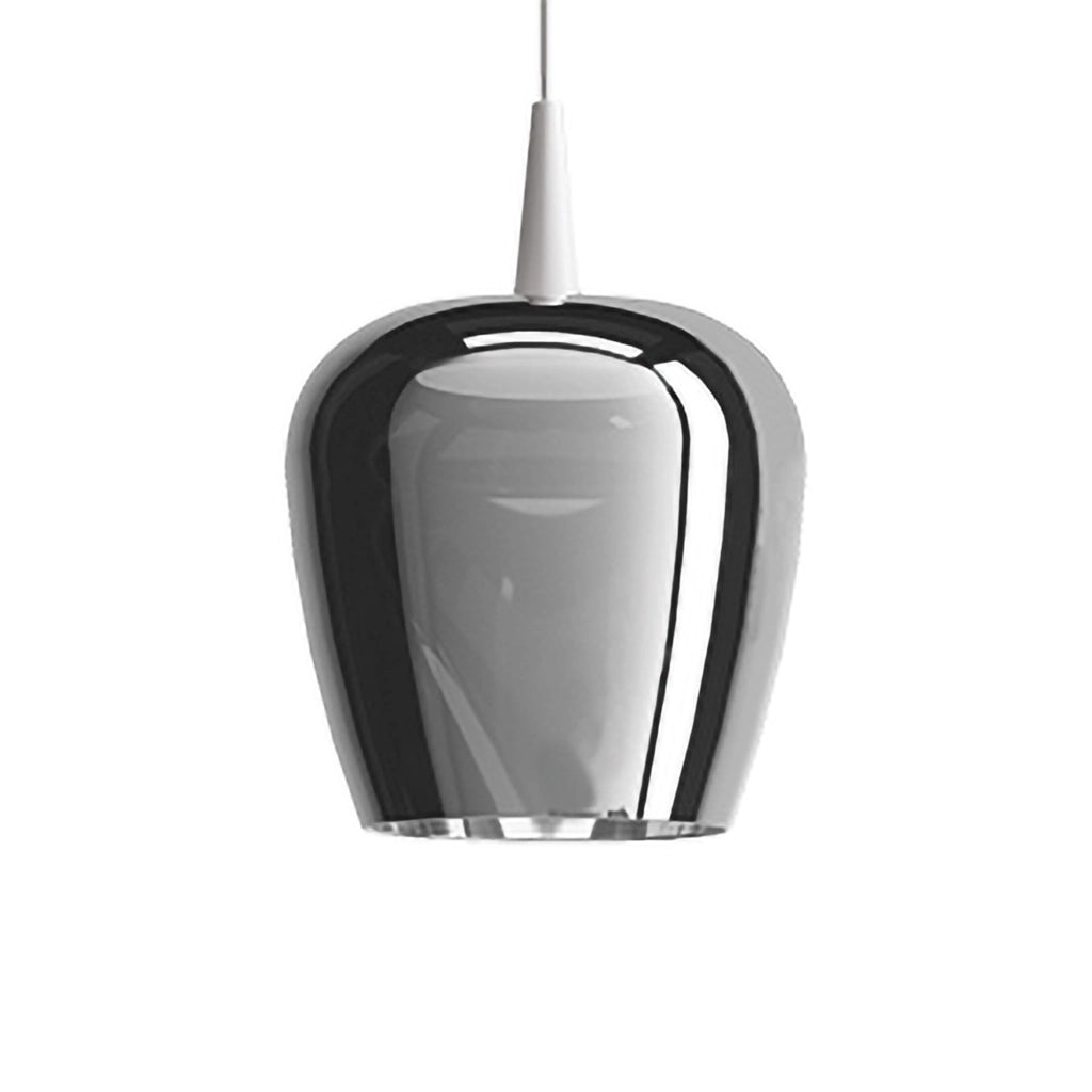 Zafferano Lampada a sospensione Bilia 230V LED 8W 2700K Vetro borosilicato soffiato a bocca Colore Bianco e Argento, Dimensione 18x324 cm