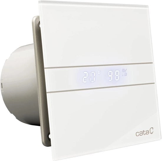 Ventilatore per Bagno - Ventilatore per Bagno E-120 GT - Esterno - Fronte in Vetro - Timer - Classe di Efficienza Energetica B - Silenzioso - 17 cm Largo