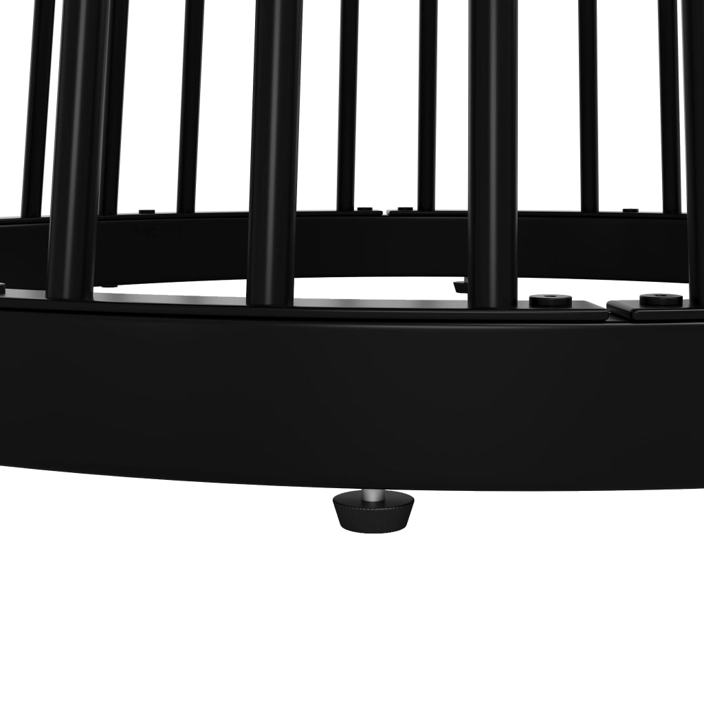 Tavolo da pranzo rotondo in MDF e metallo con gambe regolabili per cucina e soggiorno nero noce 80 × 80 × 76 cm