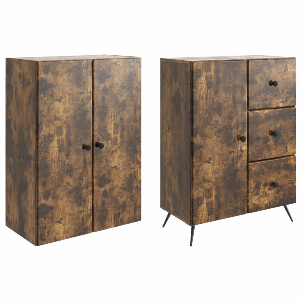 Set di armadi 2 pcs Rovere Fumo Legno ingegnerizzato 3416903