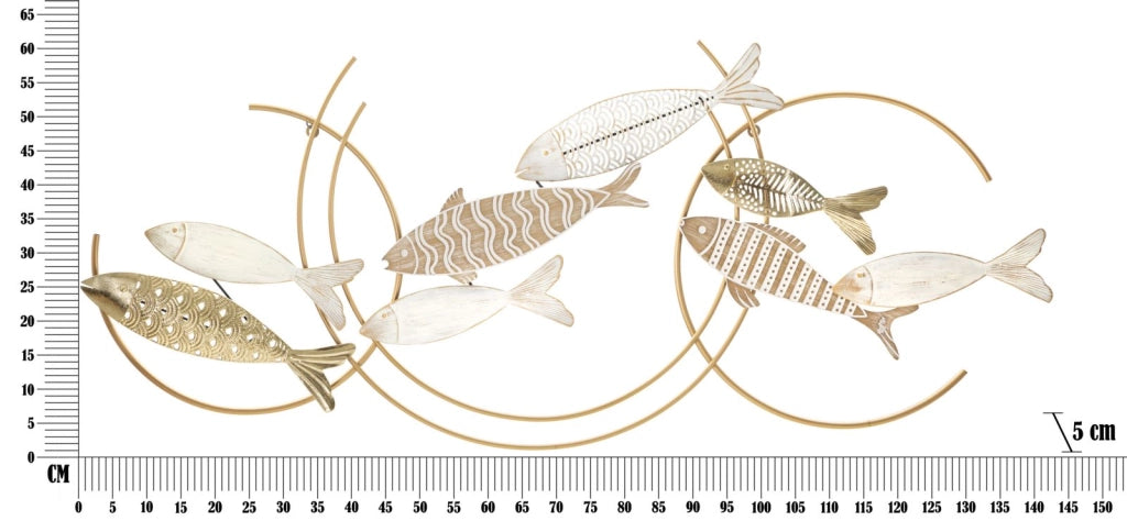 Pannello da Muro Fishy Move 142,9x5x61,6 cm in Ferro