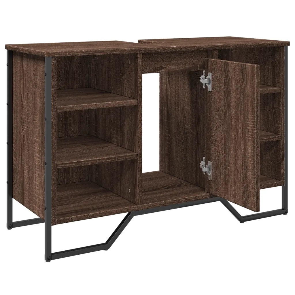 Mobile Lavabo Bagno Rovere Marrone 91x35x60cm in Truciolato